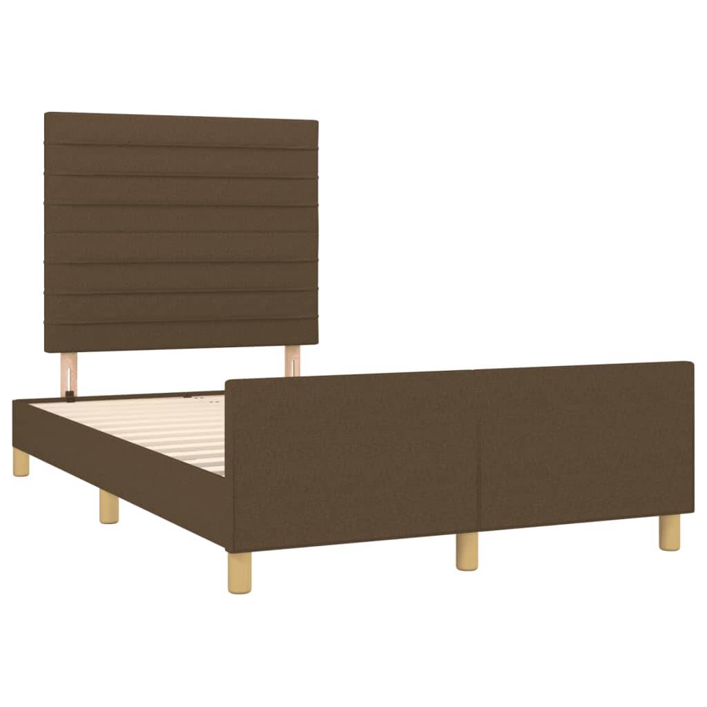 vidaXL Bettgestell ohne Matratze Dunkelbraun 120x190 cm Stoff