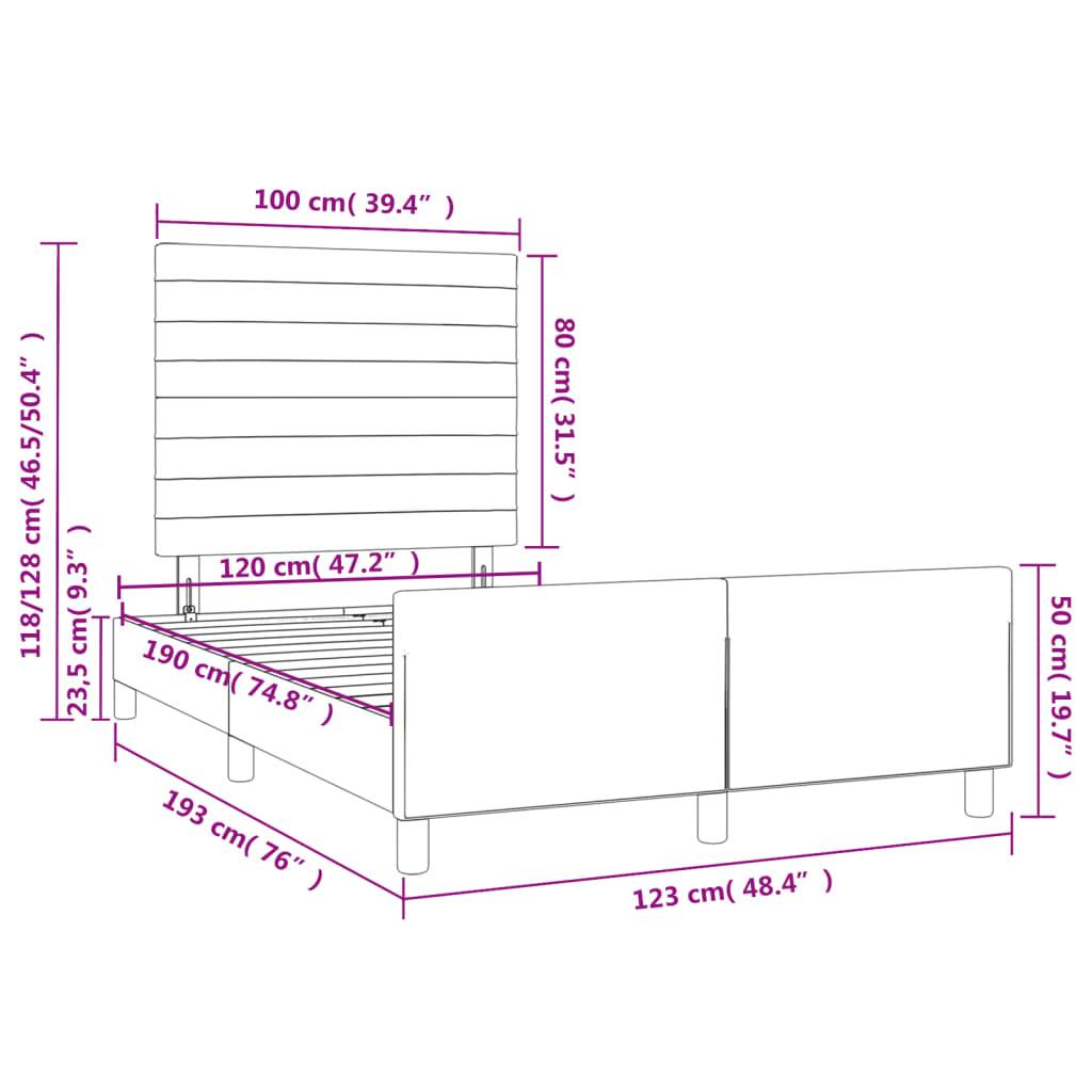 vidaXL Bettgestell ohne Matratze Dunkelbraun 120x190 cm Stoff