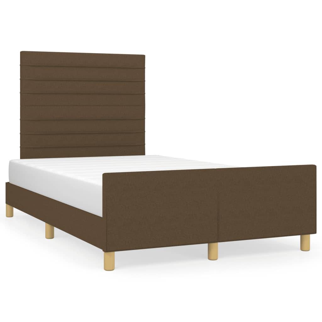 vidaXL Bettgestell ohne Matratze Dunkelbraun 120x190 cm Stoff
