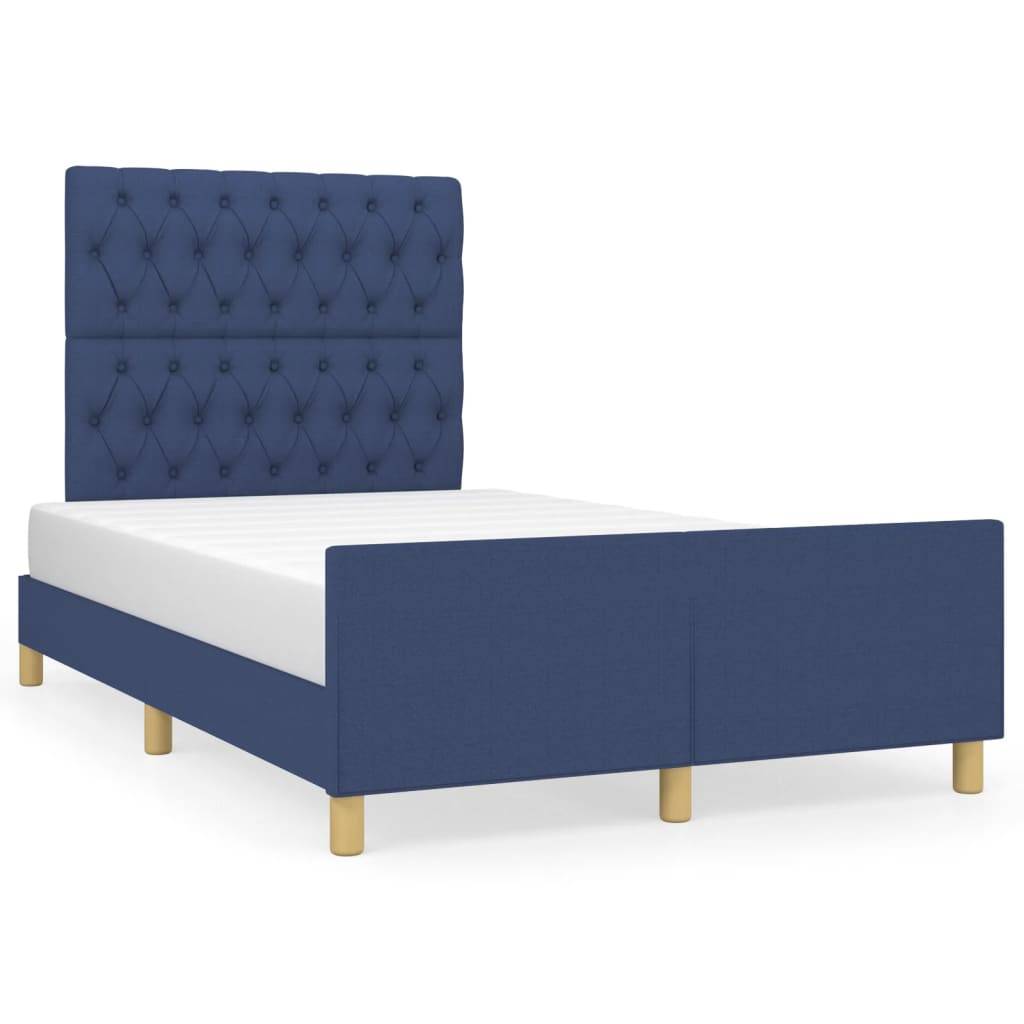 vidaXL Bettgestell ohne Matratze Blau 120x200 cm Stoff