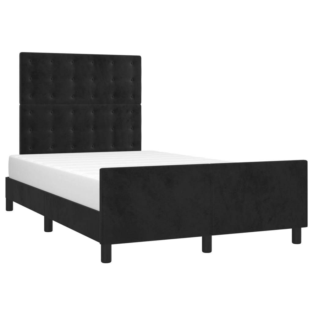 vidaXL Bettgestell ohne Matratze Schwarz 120x190 cm Samt