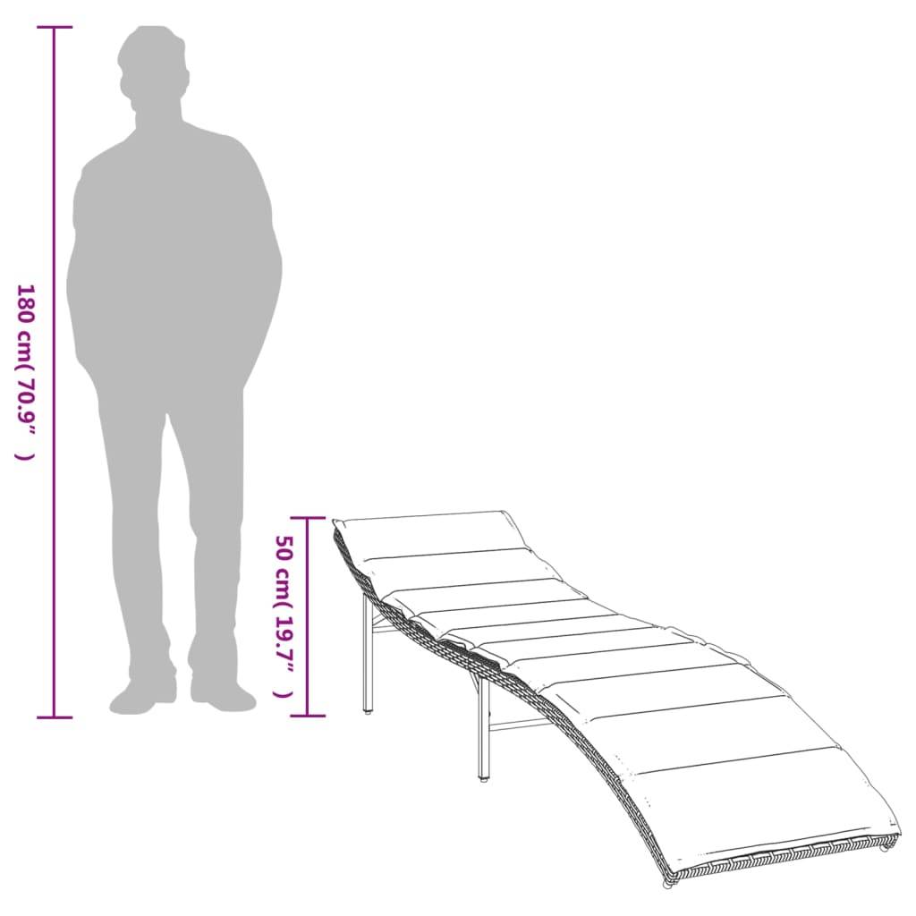 vidaXL Sonnenliegen 2 Stk. mit Tisch Braun Poly Rattan