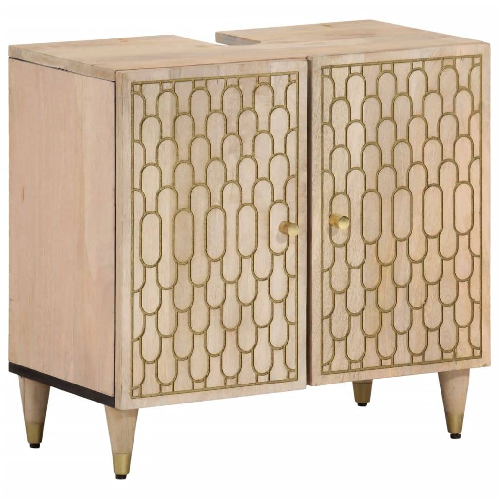 vidaXL Waschbeckenunterschrank 62x33x58 cm Massivholz Mango