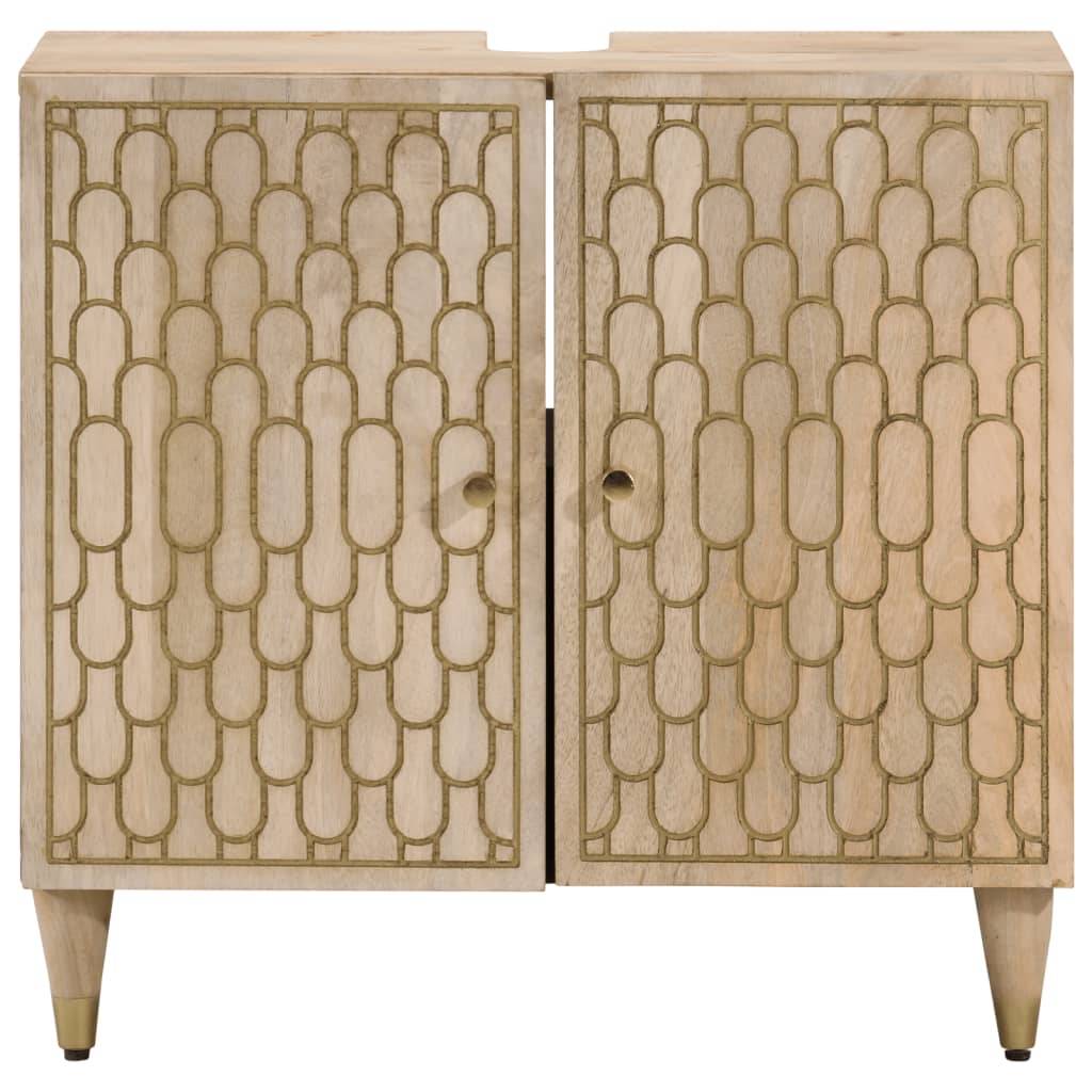 vidaXL Waschbeckenunterschrank 62x33x58 cm Massivholz Mango