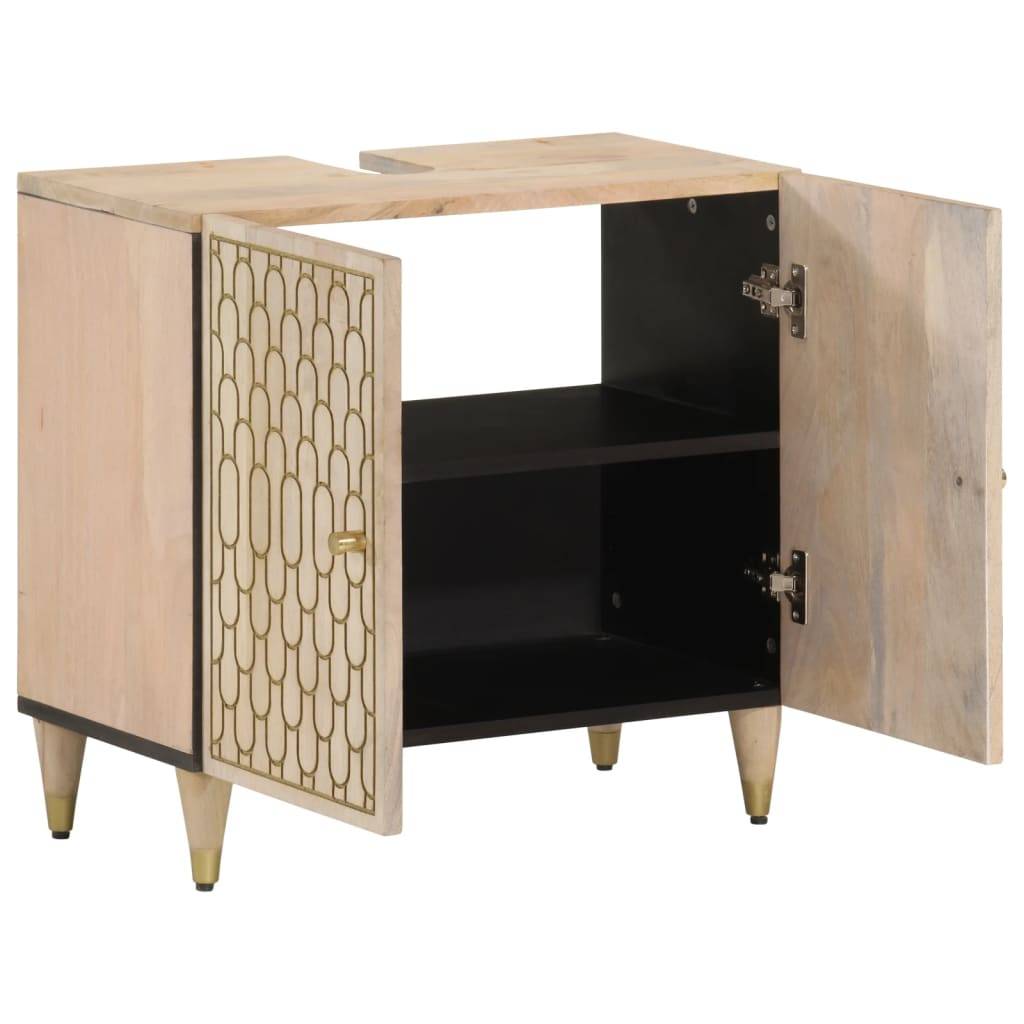 vidaXL Waschbeckenunterschrank 62x33x58 cm Massivholz Mango