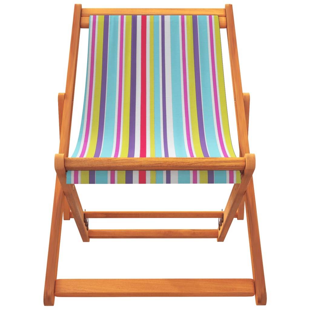 vidaXL Strandstühle 2 Stk. Klappbar Mehrfarbig Stoff