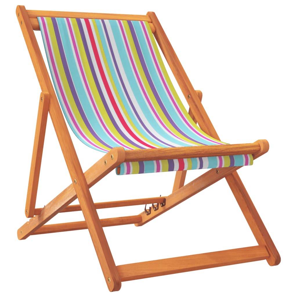vidaXL Strandstühle 2 Stk. Klappbar Mehrfarbig Stoff