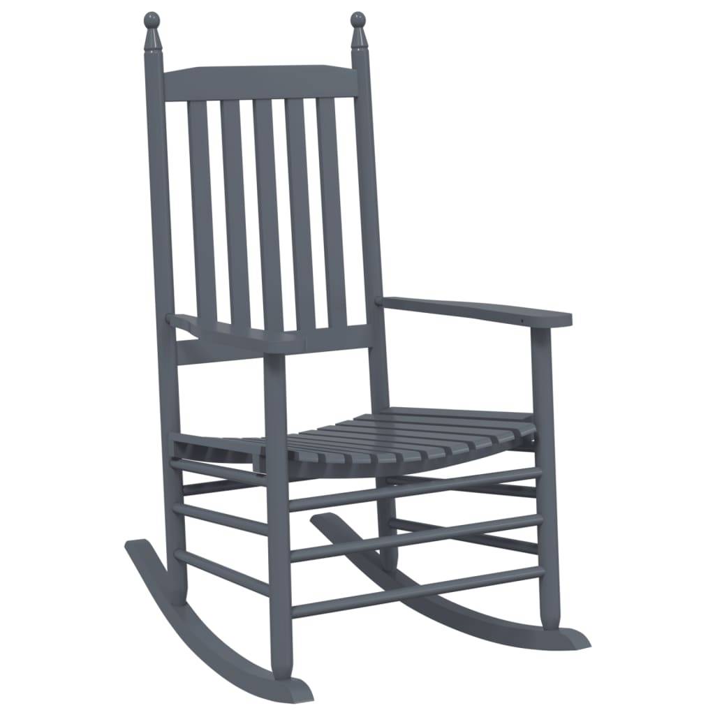 vidaXL Schaukelstühle mit Gebogenen Sitzen 2 Stk. Grau Pappelholz