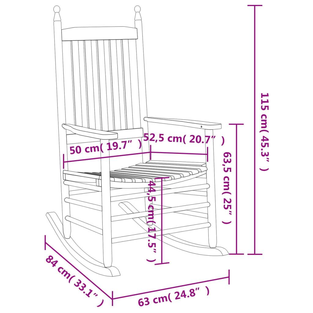 vidaXL Schaukelstühle mit Gebogenen Sitzen 2 Stk. Grau Pappelholz