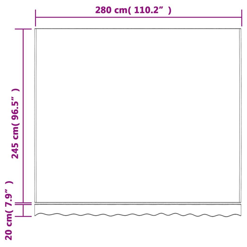 vidaXL Markisenbespannung Rot und Weiß Gestreift 3x2,5 m