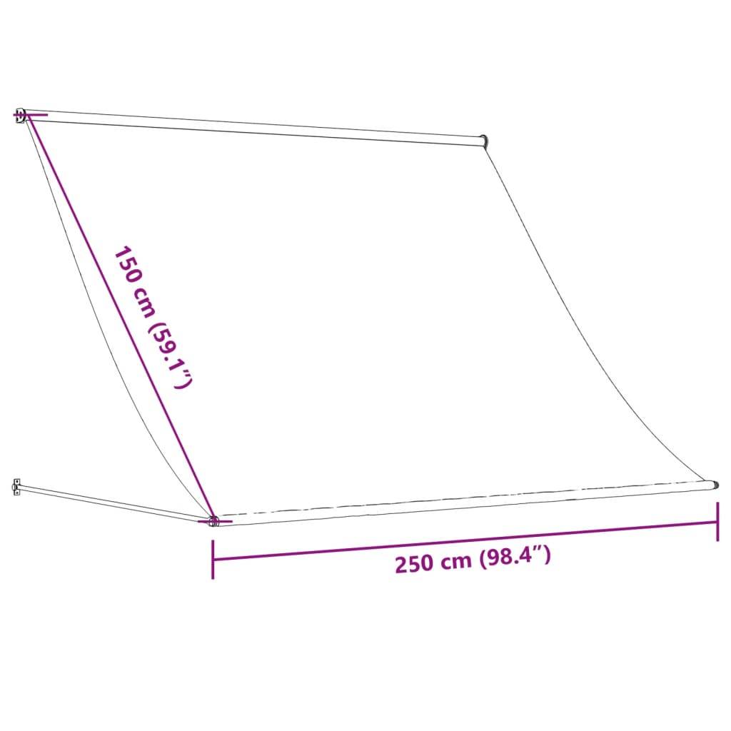 vidaXL Markise Einziehbar Creme 250x150 cm Stoff und Stahl