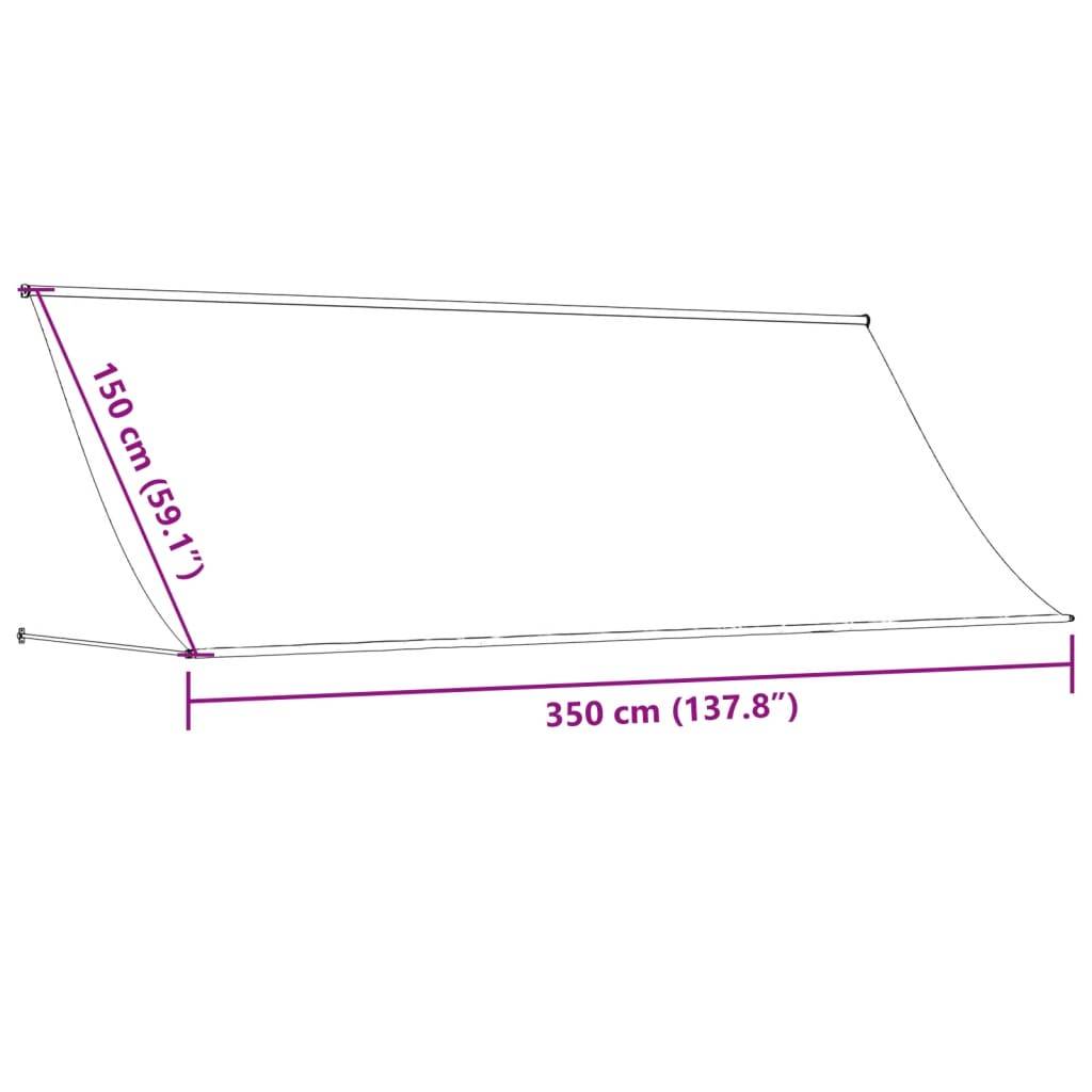 vidaXL Markise Einziehbar Anthrazit 350x150 cm Stoff und Stahl
