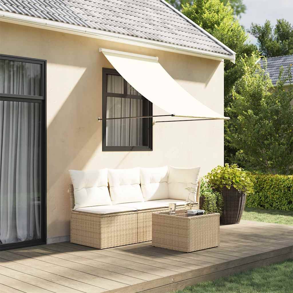 vidaXL Markise Einziehbar Creme 100x150 cm Stoff und Stahl
