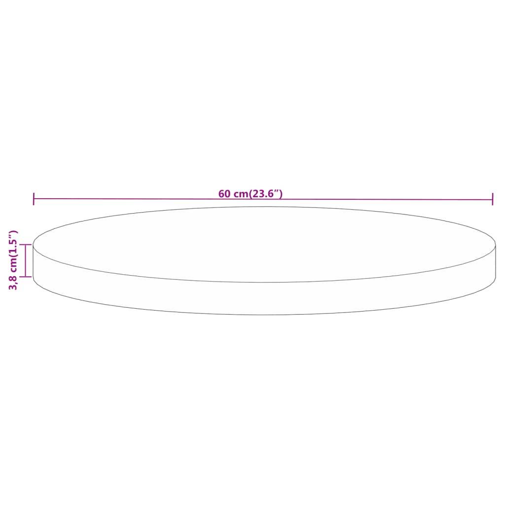 vidaXL Tischplatte Ø 60x3,8 cm Rund Massivholz Mango
