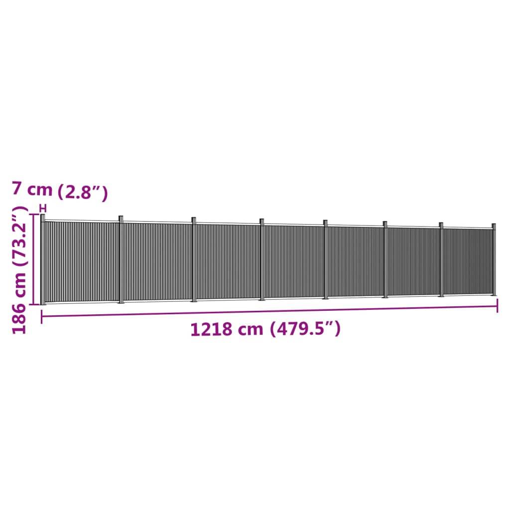 vidaXL Zaunelement Braun 1218x186 cm WPC