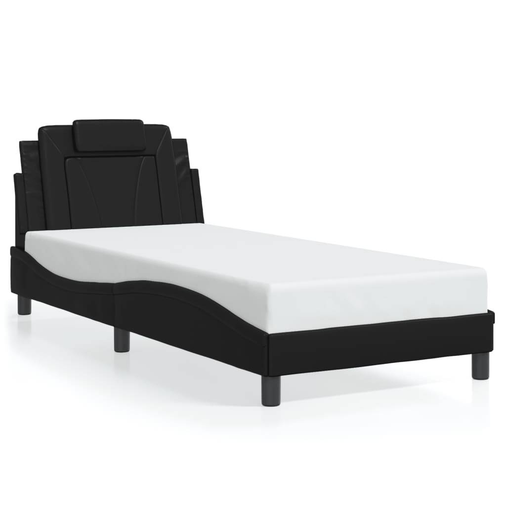 vidaXL Bettgestell "Viana" ohne Matratze Schwarz 80x200 cm Kunstleder