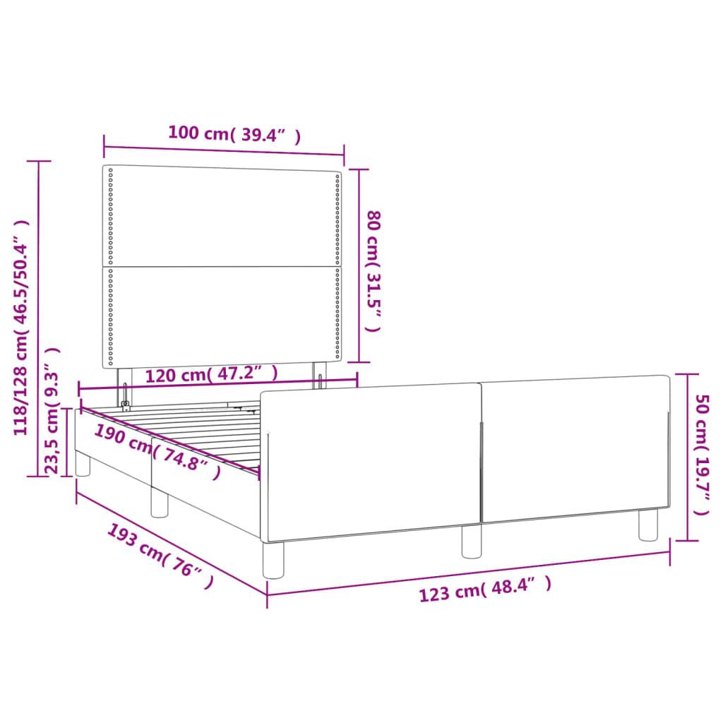 vidaXL Bettgestell ohne Matratze Schwarz 120x190 cm Stoff