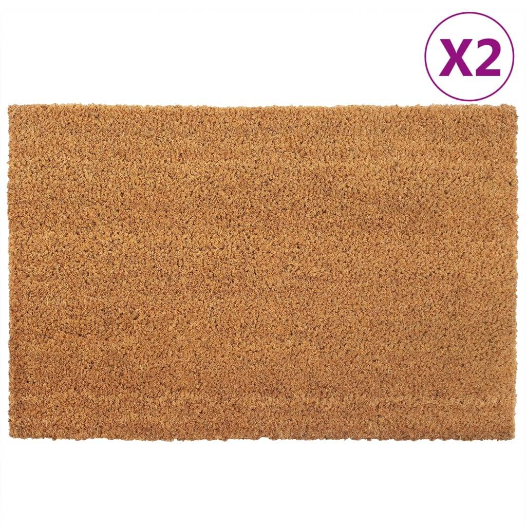 vidaXL Fußmatten 2 Stk. Natur 40x60 cm Kokosfaser Getuftet