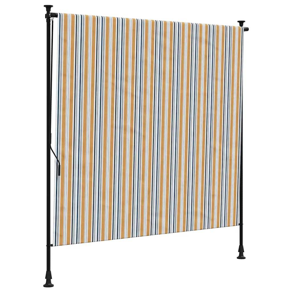 vidaXL Außenrollo Gelb und Weiß 200x270 cm Stoff und Stahl