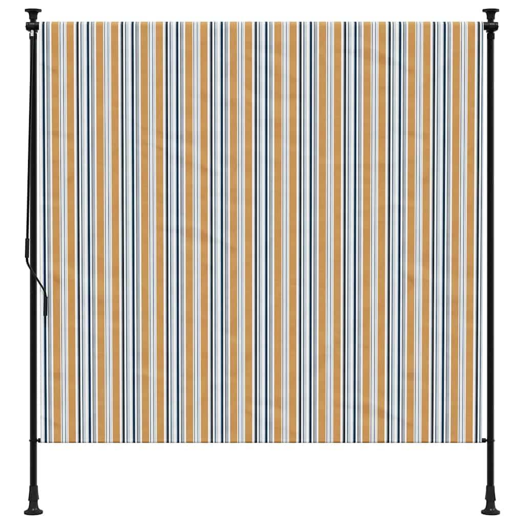 vidaXL Außenrollo Gelb und Weiß 150x270 cm Stoff und Stahl