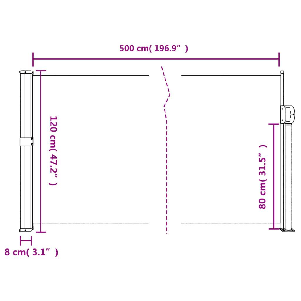 vidaXL Seitenmarkise Ausziehbar Dunkelgrün 120x500 cm