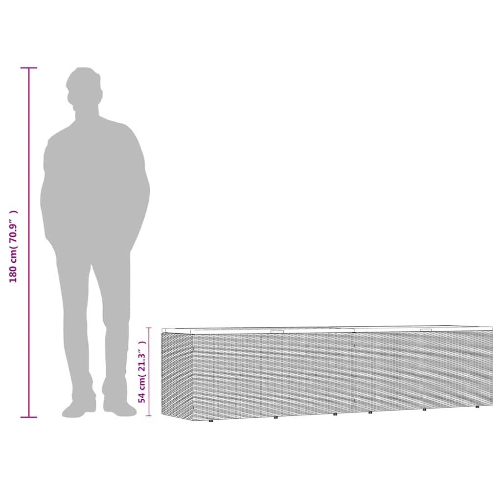 vidaXL Gartentruhe Grau 220x50x54 cm Poly Rattan Akazienholz