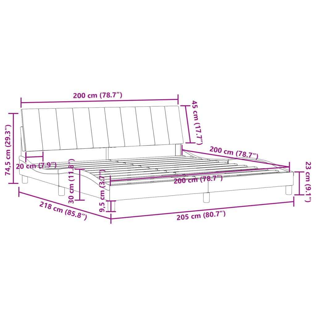 vidaXL Bettgestell ohne Matratze "Hanko" Blau 200x200 cm Samt