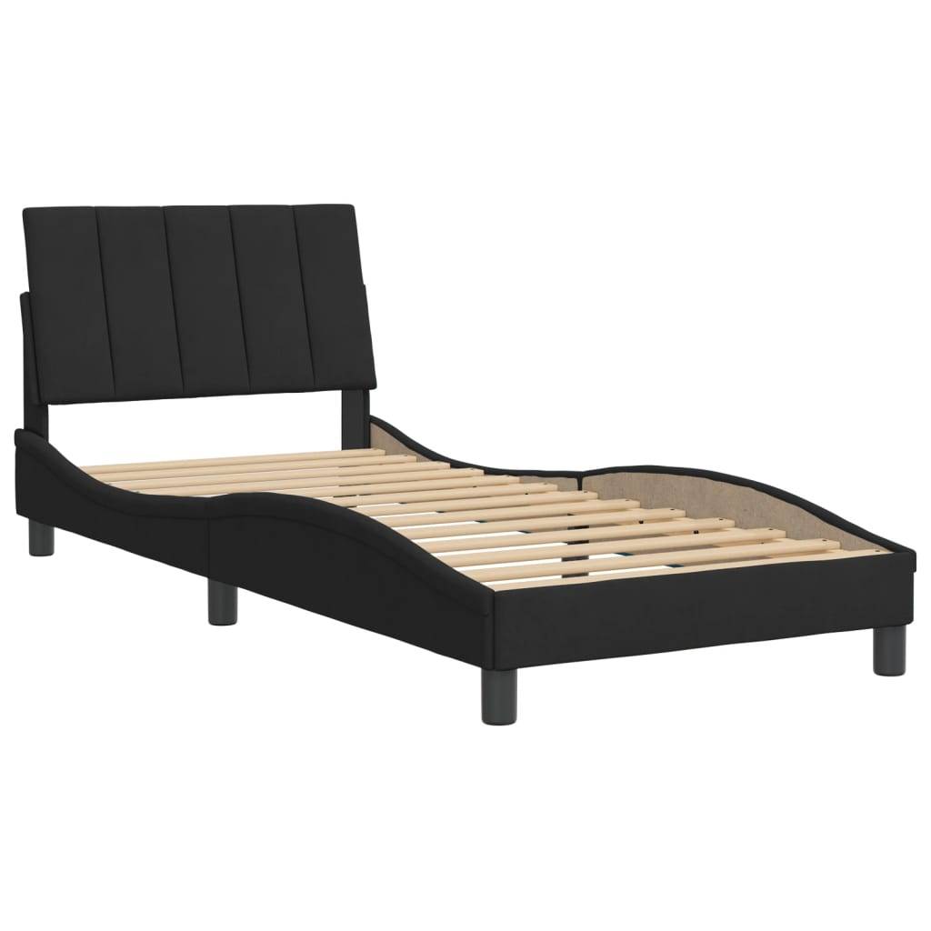 vidaXL Bettgestell ohne Matratze "Hanko" Schwarz 90x200 cm Samt