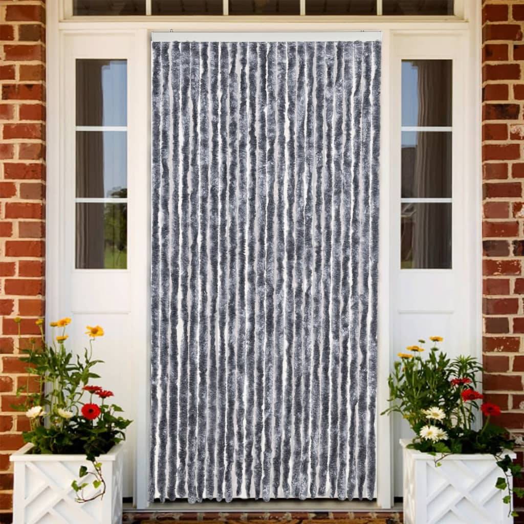 vidaXL Fliegenvorhang Silbern 100x230 cm Chenille