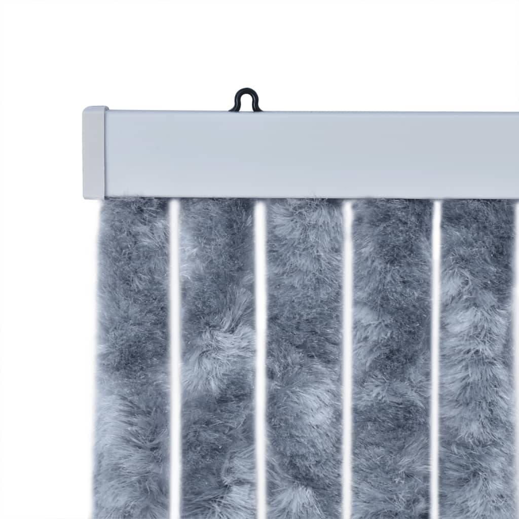 vidaXL Fliegenvorhang Silbern 100x230 cm Chenille