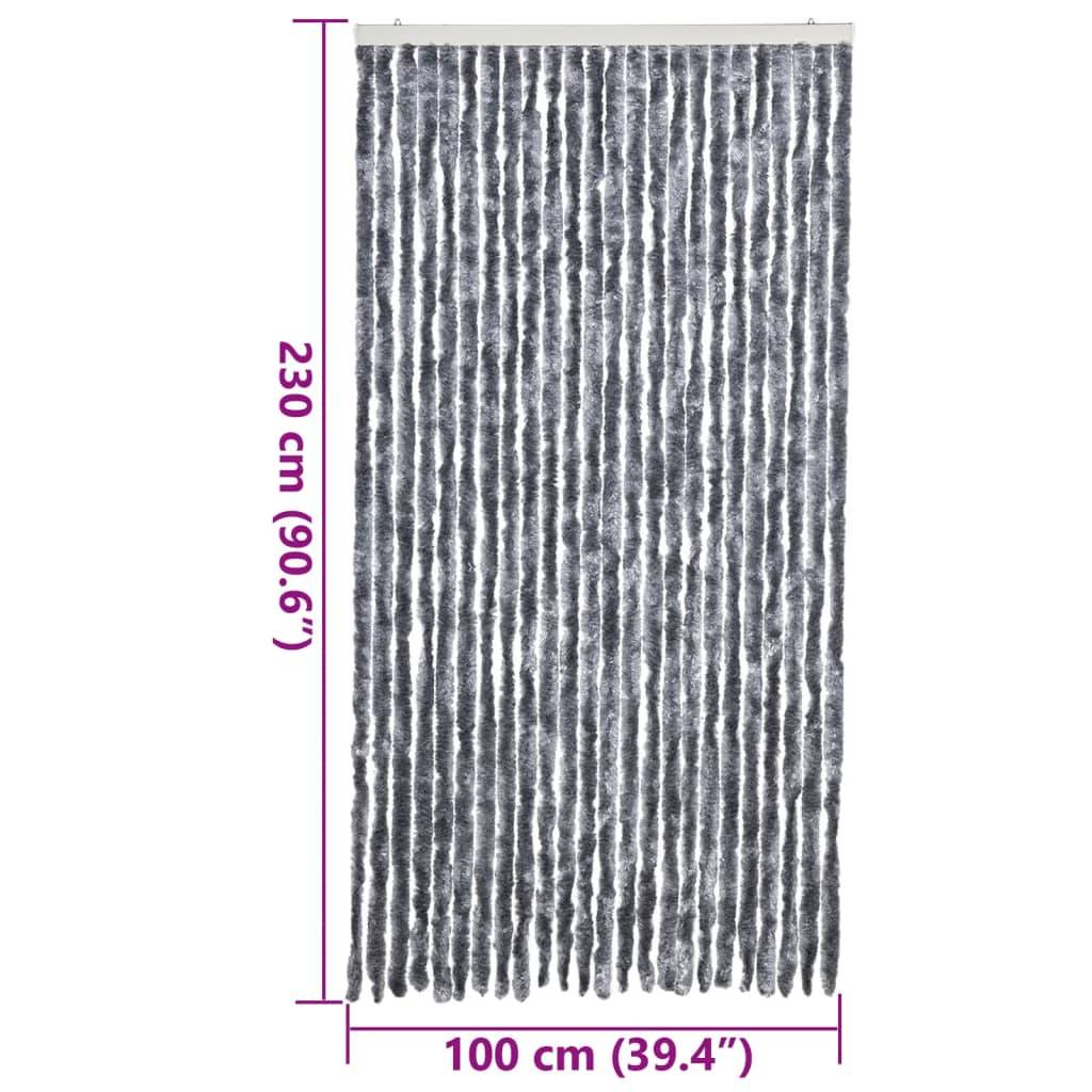 vidaXL Fliegenvorhang Silbern 100x230 cm Chenille