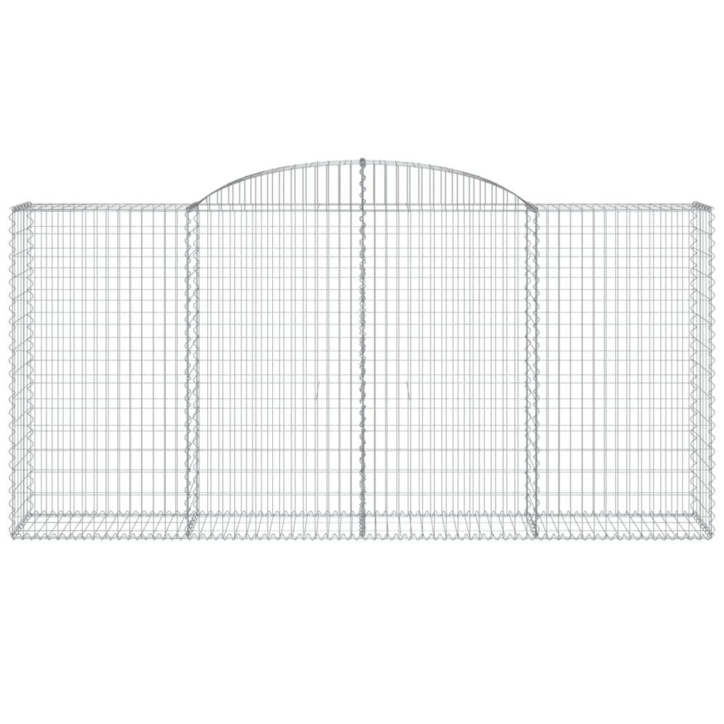 vidaXL Gabione mit Hochbogen 300x50x140/160 cm Verzinktes Eisen