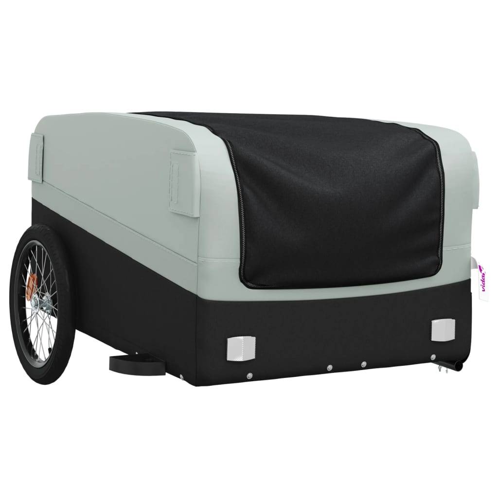 vidaXL Fahrradanhänger Schwarz und Grau 45 kg Eisen