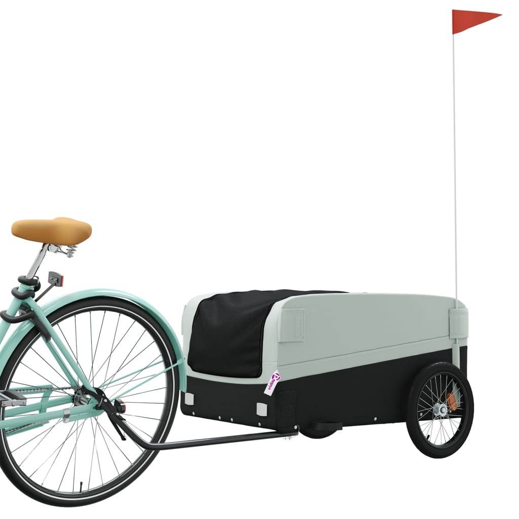 vidaXL Fahrradanhänger Schwarz und Grau 45 kg Eisen