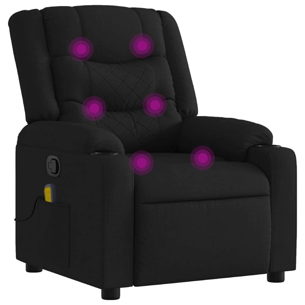 vidaXL Massagesessel Schwarz Stoff
