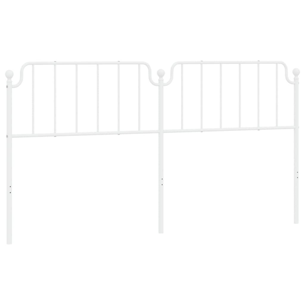 vidaXL Kopfteil Metall Weiß 200 cm