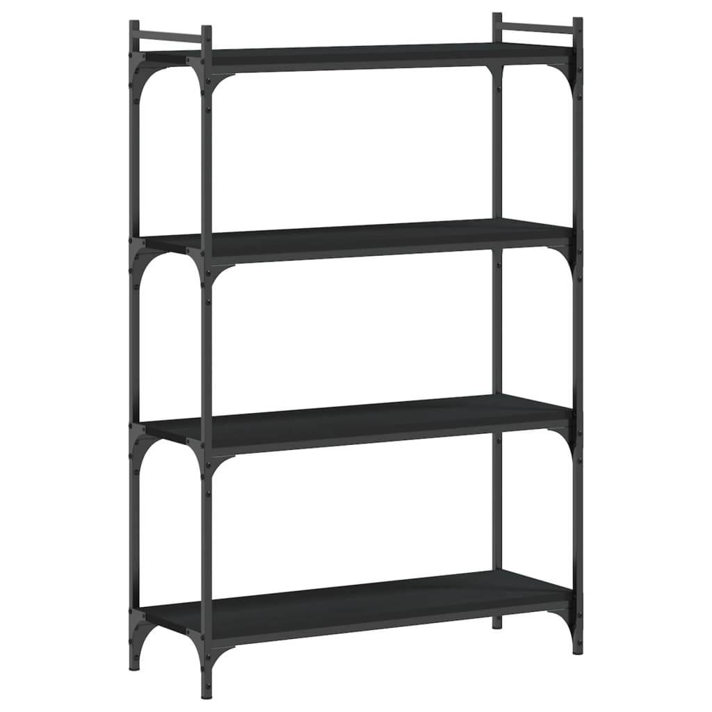 vidaXL Bücherregal 4 Böden Schwarz 80x30x120 cm Holzwerkstoff