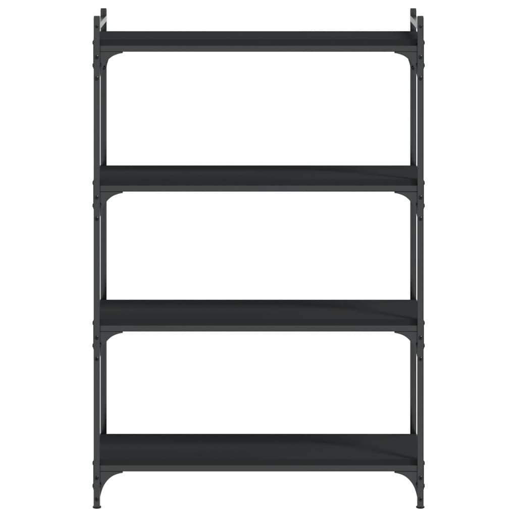 vidaXL Bücherregal 4 Böden Schwarz 80x30x120 cm Holzwerkstoff