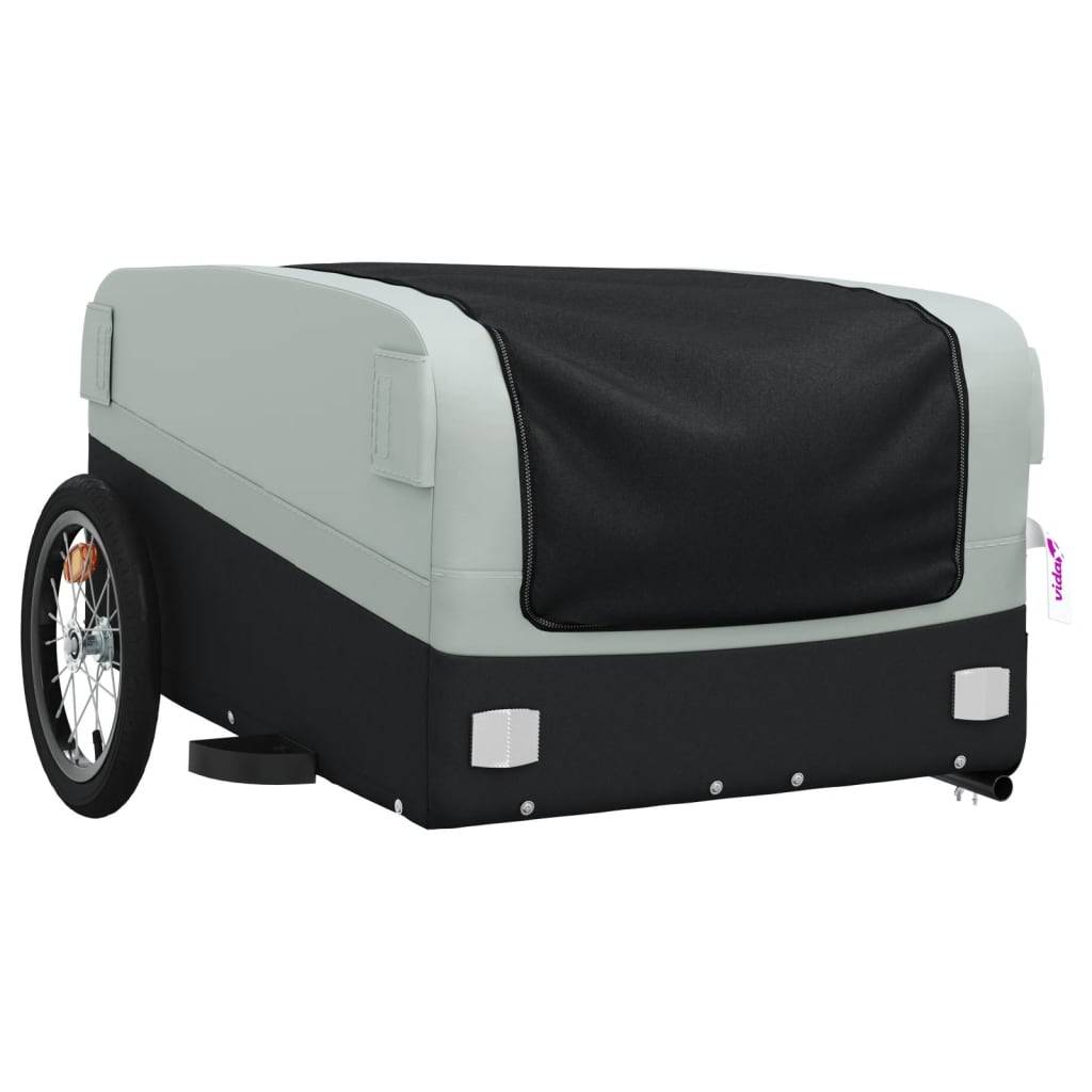 vidaXL Fahrradanhänger Schwarz und Grau 45 kg Eisen