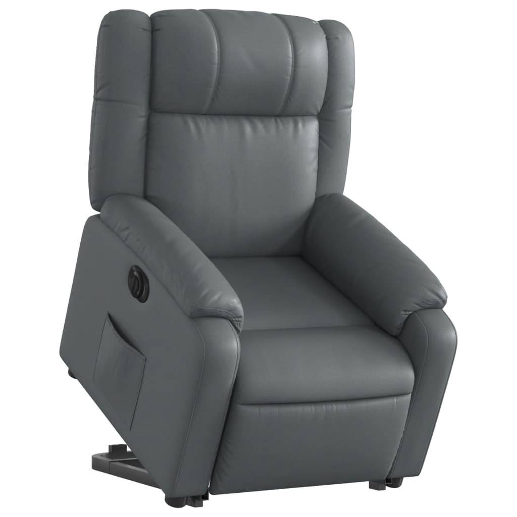 vidaXL Relaxsessel mit Aufstehhilfe Elektrisch Grau Kunstleder