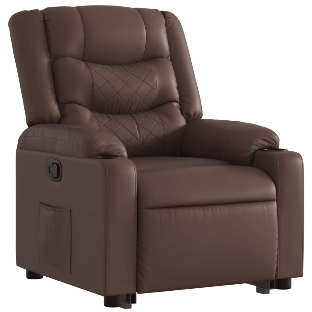 vidaXL Relaxsessel mit Aufstehhilfe Braun Kunstleder