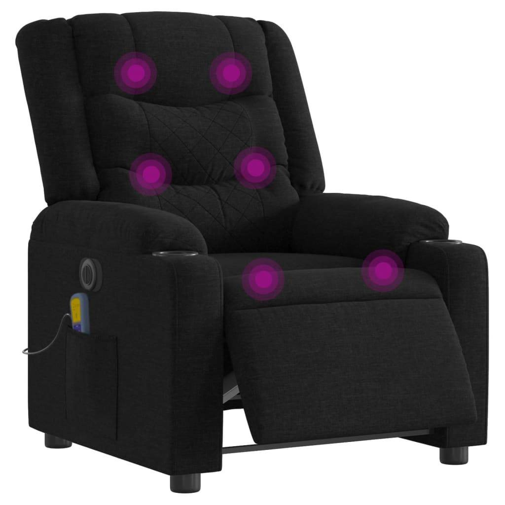 vidaXL Massagesessel Elektrisch Schwarz Stoff
