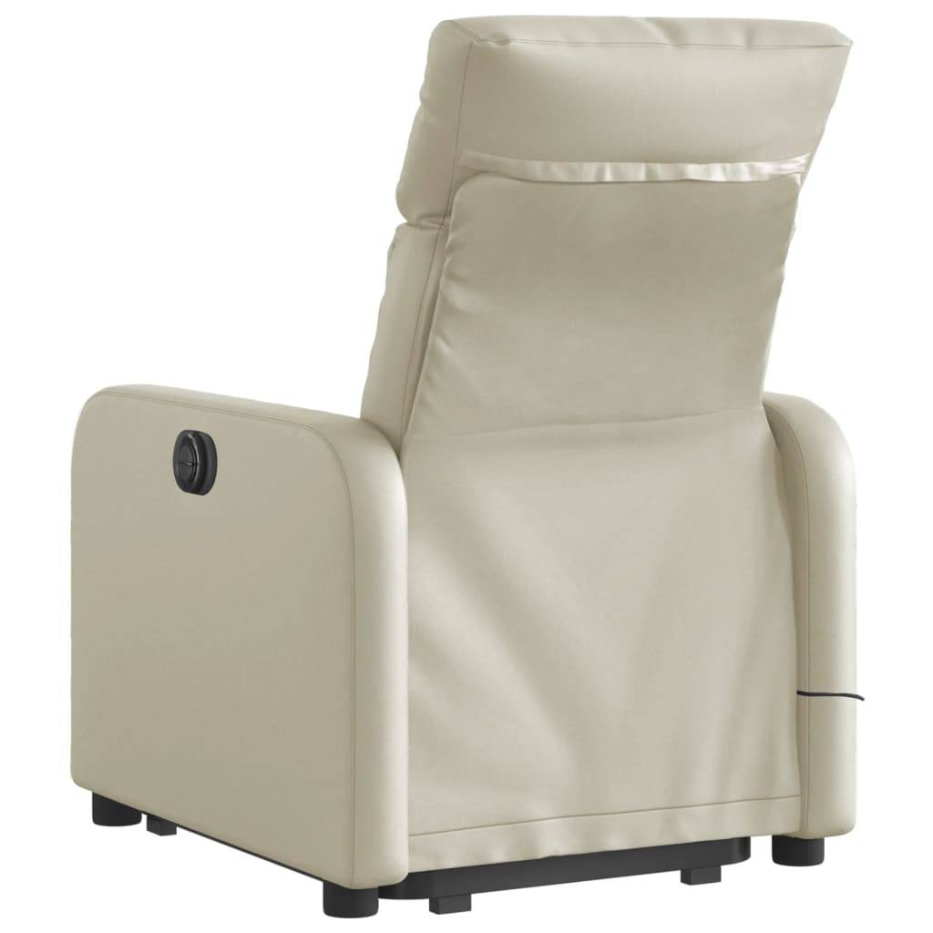 vidaXL Massagesessel mit Aufstehhilfe Elektrisch Creme Kunstleder