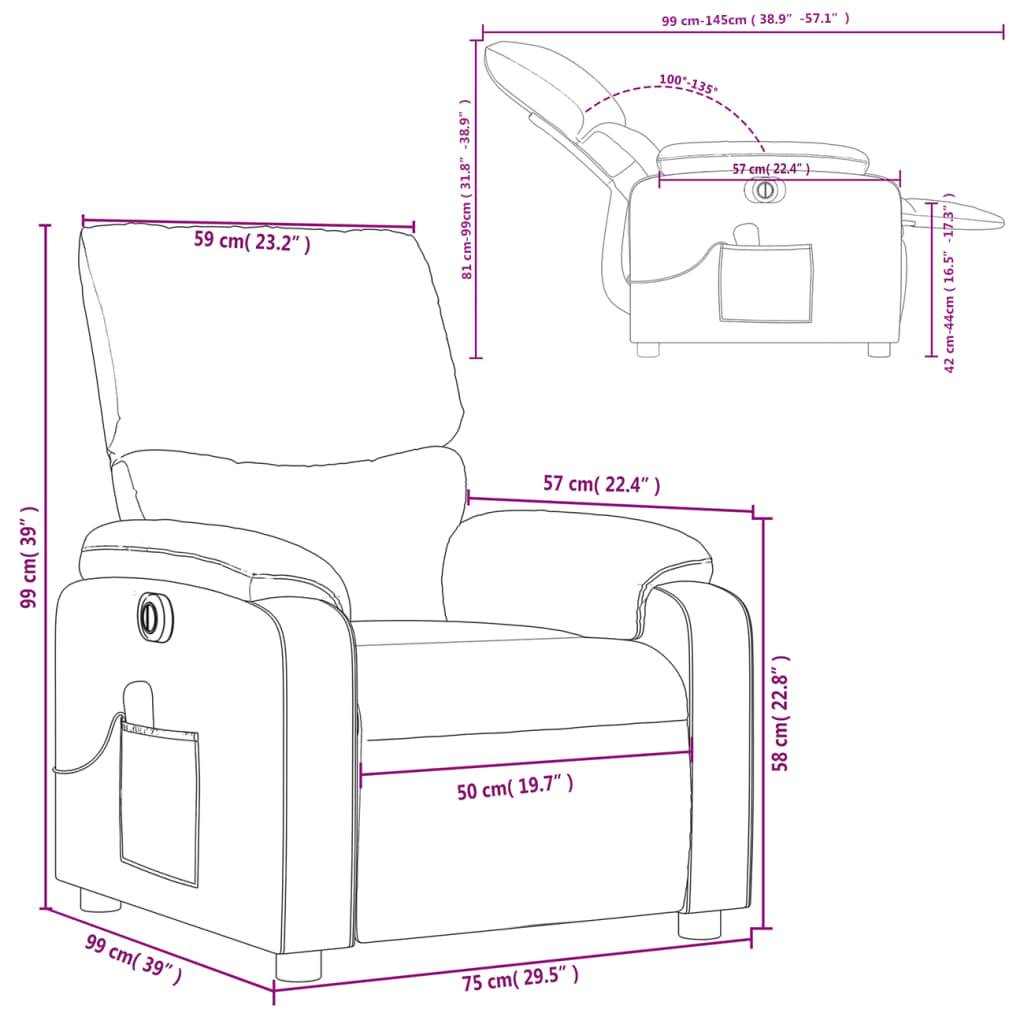 vidaXL Massagesessel Elektrisch Schwarz Stoff