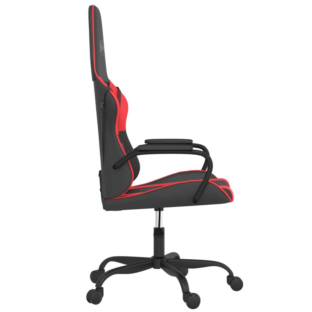 vidaXL Gaming-Stuhl mit Massagefunktion Schwarz und Rot Kunstleder
