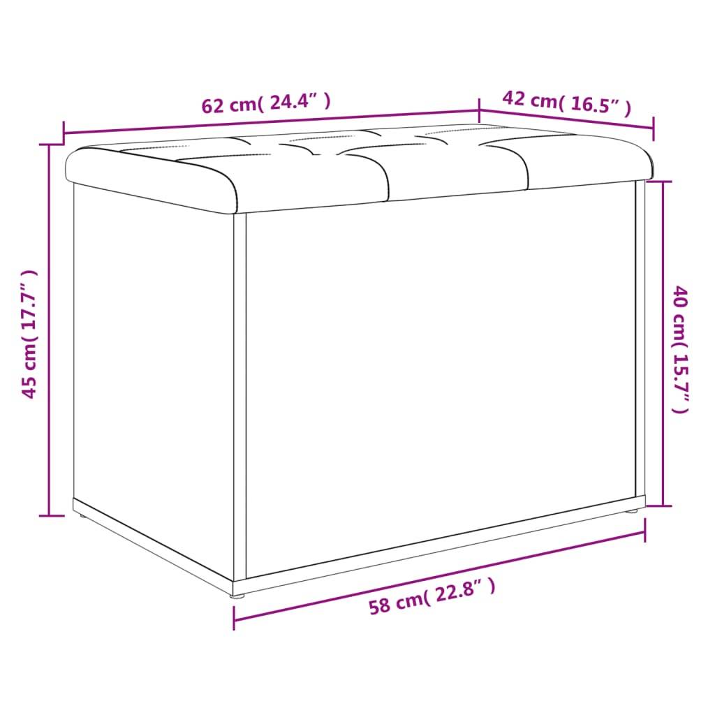 vidaXL Sitzbank mit Stauraum Räuchereiche 62x42x45 cm Holzwerkstoff