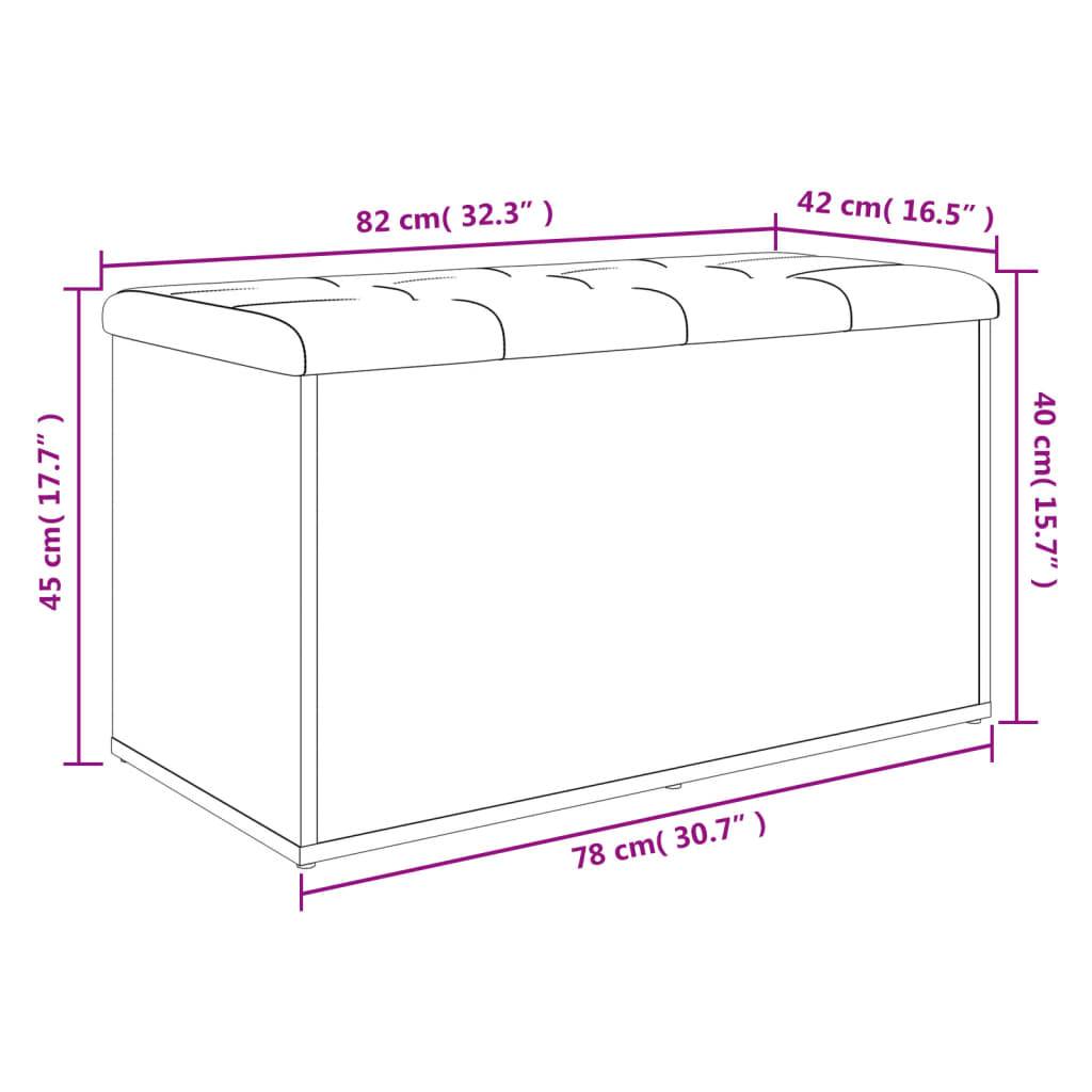vidaXL Sitzbank mit Stauraum Betongrau 82x42x45 cm Holzwerkstoff