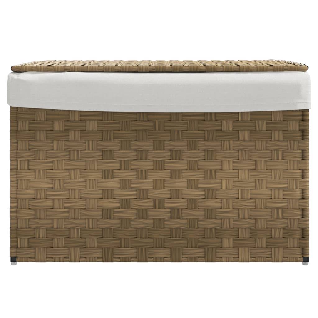 vidaXL Wäschekorb mit Deckel 55,5x35x34 cm Poly Rattan