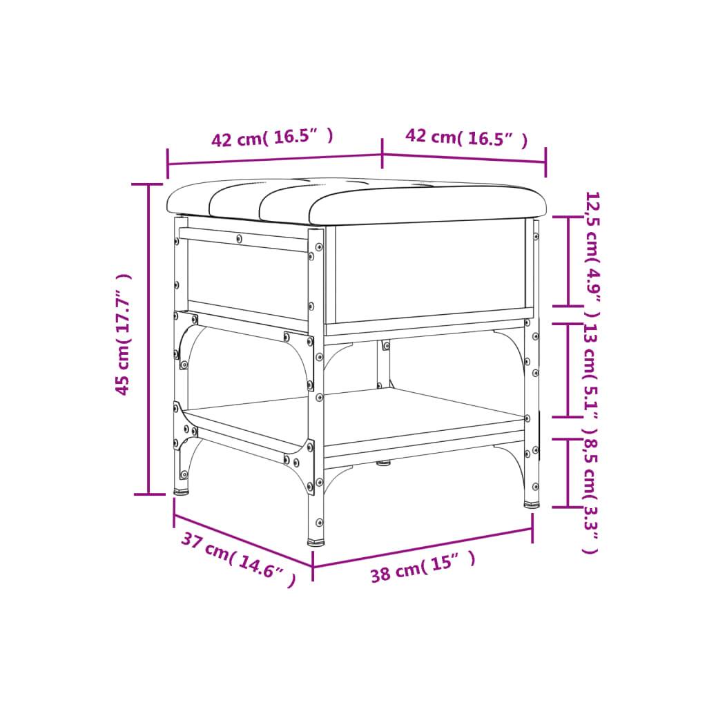 vidaXL Schuhbank Räuchereiche 42x42x45 cm Holzwerkstoff