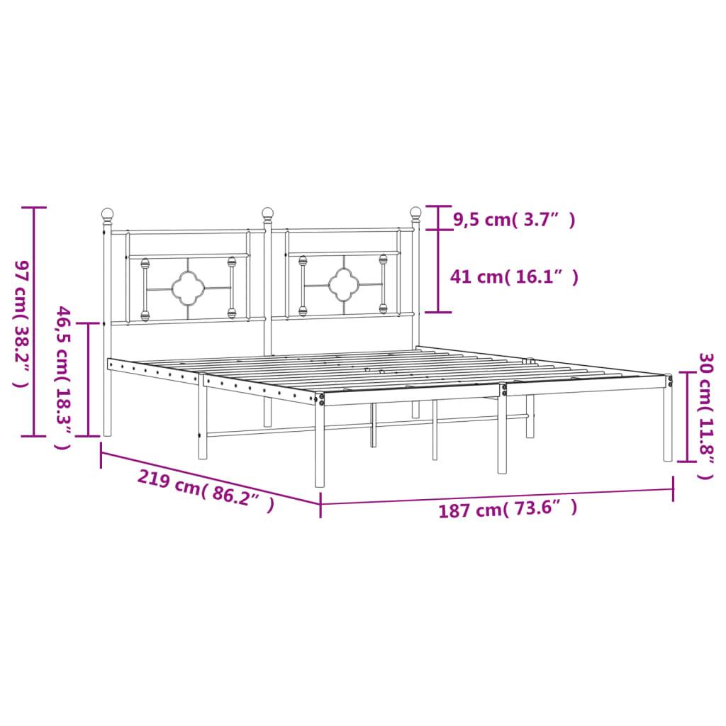 vidaXL Bettgestell mit Kopfteil Metall Weiß 183x213 cm